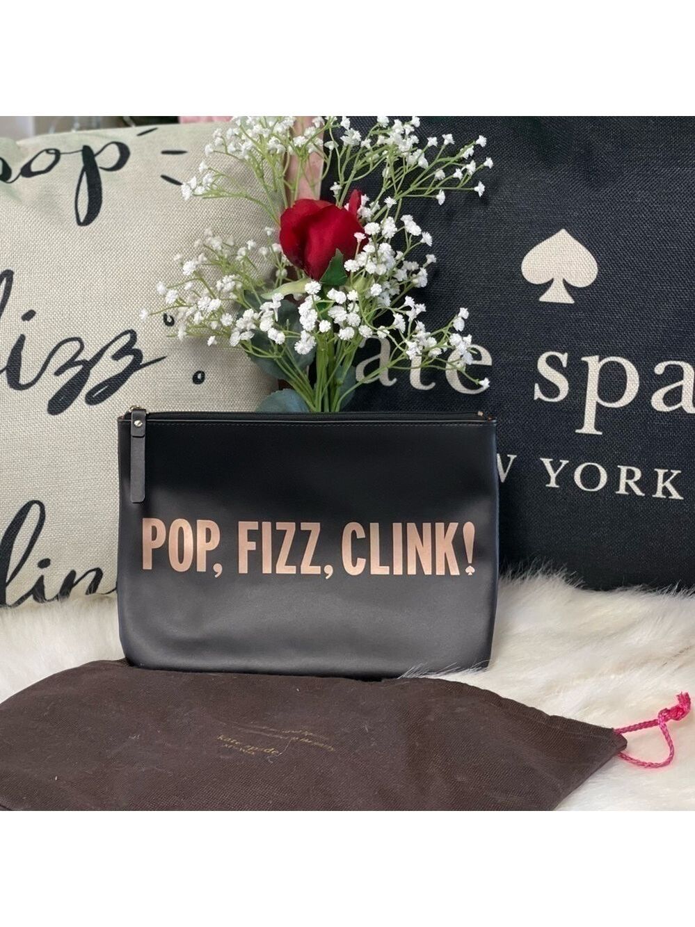 Kate Spade Pop Fizz Clink Clutch Bag Champagne Novelty Purse With Dust Bag - Picture 2 of 12